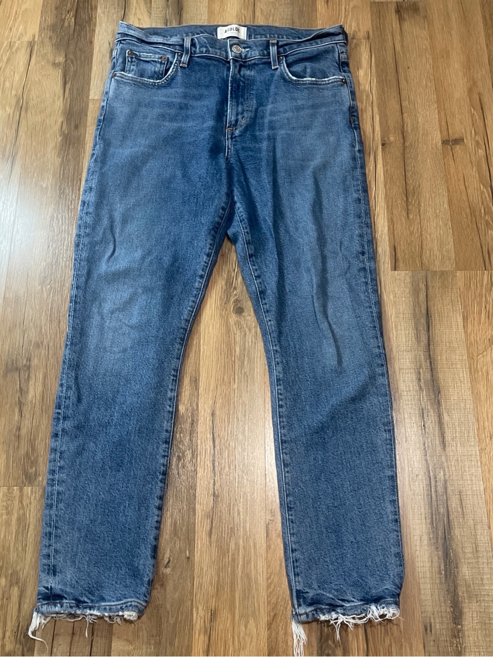 AGOLDE TONI MID RISE STRAIGHT Blue Jeans Size 28